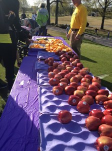 Bananas, orange slices, and apples