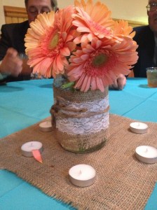 The centerpiece for the wedding reception