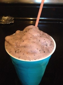 The finished product--you can see that I like mine really thick. Add more soy milk or water if you want it thinner.