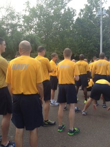 Navy Captains lining up for the start.