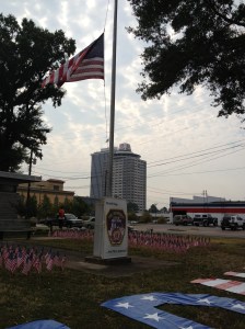 The flag flying at half-staff on 9/11