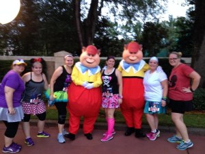 Tweedle Dee and Tweedle Dum at the Minnie 10k
