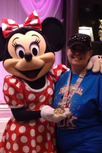 Minnie loved that she was featured on the 10k medal!
