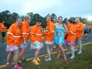 Our friend Aimee took time out of her race to stop for a pic with us.