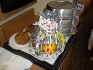 Surprise fruit basket from room service