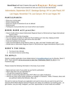 Bondi Band announces its team sponsorship for Ragnar Adirondacks and Las Vegas.