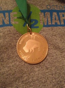 The finisher's medal features a buffalo, symbolic of the park.