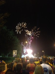 Each corral got their own fireworks start.