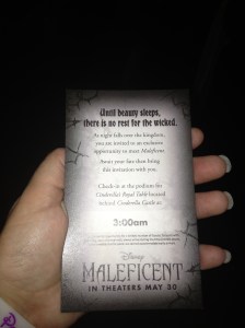 We got special tickets to an exclusive Maleficent meet!