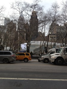 Bryant Park, getting ready for Fashion Week