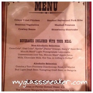 The menu