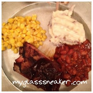 Plate of food minus the fried chicken 