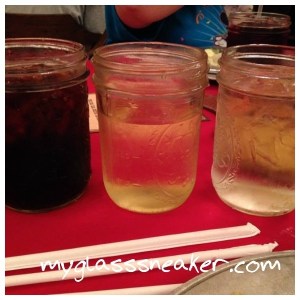 Beverages were served in mason jars.  How cute!